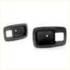 Black plastic door bezel inserts with rectangular shape and central hole for nissan datsun 620 ute 1972-1979
