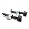 Black and silver door check strap hinge for mitsubishi triton l200 with sturdy metal frame and rubberized grip back view