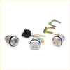 Set of three chrome ignition cylinder locks with keys and brackets for toyota hilux rn20 rn22 rn25 rn27 1972-1978