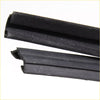 Black rubber door glass run channel with textured segmented profile for Nissan Datsun 1965-1986