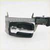 Black plastic door handle bezel with chrome metal pull for Nissan Datsun 620 ute 1972-1979