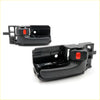 Black plastic door handle bezel for Toyota Hilux KUN26 SR5 2005-2015 with red accent button pulls