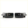 Black plastic door handle bezel with integrated hinges and brackets for toyota hilux sr5 shown from the back side