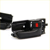 Black plastic door handle bezel with red button for toyota hilux sr5 mk6 2004-2016 shown from back side