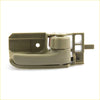 Beige plastic door handle bezel with integrated latch for toyota hilux sr5 2005-2015 shown from the back side