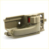 Beige plastic door handle bezel with red button for toyota hilux ute sr5 2004-2013 showing back side