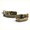 Tan plastic door handle bezels with red interior release buttons for toyota hilux sr5 2005-2015 back side view