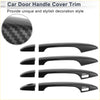 Black carbon fiber textured door handle cover trims for toyota prius tailgate shown from the back side