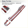 Chrome finished door handle cover trim for toyota prius 2010 to 2015 with bold red stripe and silver tone