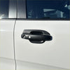 Black matte finish door handle cover with keyhole and button for ford ranger 2022+ new ranger on white vehicle