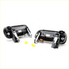 Black plastic door handle assemblies with metallic springs for toyota hilux surf 1997-2005 shown from back side