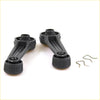 Black plastic door handle set with textured knobs and screw fittings for ford courier ranger mazda bravo models