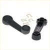 Black plastic window crank handle with textured grip and bracket for ford courier ranger mazda bravo b2000 b2200 b2600