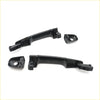 Black plastic door handle components with molded mounting brackets for mitsubishi triton colt l200 1978-1986 backside view
