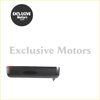 Black rectangular rearview mirror with small red indicator light for nissan d21 door handle set 1986-1997 back view