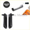 Black plastic door handle covers for Nissan D21 1986-1997 showing the back side of the set