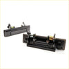 Black plastic door handle for toyota hilux 1984-1988 showing back with spring mechanism and mounting hardware