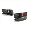 Black plastic door handle with red button for toyota hilux sr5 mk6 ute 2005-2015 shown from back side