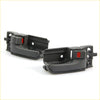 Gray plastic door handle assemblies with red accent buttons for toyota hilux sr5 mk6 ute 2005-2015