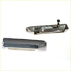 Chrome finished door handle for Toyota Hilux 1978-1983 with sleek elongated design and visible internal mechanism backside view