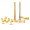 Set of brass hinge pin bushes and rivets with polished golden finish for nissan datsun 720 ute 1980-1986