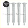 Four silver galvanized steel lug bolts with rounded heads for door hinge pins bushing kit jeep wrangler 07-18