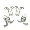 Set of four silver-toned metal door hinges with matte finish and reinforced brackets for mitsubishi pajero montero sport