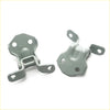 Gray metal door hinge upper and lower assemblies with matte finish and circular holes for Mazda B2500 B2800 1998-2006