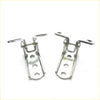 Silver metal door hinge assemblies with polished finish and three mounting holes for mitsubishi triton l200 strada