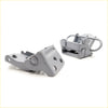 Gray metal car door latch assemblies with sturdy industrial design and mounting holes for Nissan Datsun 620 Ute 72-79