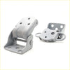 Gray metal hinge brackets with circular mounting holes and integrated loops for nissan datsun 620 ute door hinges set