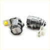 Gray metallic door lock cylinder with yellow lever and white plastic parts for toyota hilux 1988-1997 back side