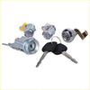 Set of silver car door lock cylinders with matching black key blanks for toyota hilux rn85 ln106 ignition barrels
