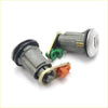 Silver car ignition cylinder with black rubber seals and colorful clips for mitsubishi triton door lock 1978-1986 back side