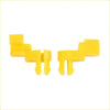 Bright yellow plastic door lock rod clips for toyota shown from the back side for secure door handle retention