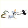 Silver door lock cylinder set with black key fobs and keys for toyota hilux 1972-1989