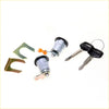 Silver door lock cylinder set with black key fobs and keys for toyota hilux 1972-1989