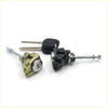 Two car door lock cylinders in gold and black finish with keys for toyota hilux 2004-2015 use