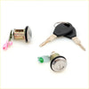 Two chrome door lock cylinders with matching black key blanks for nissan datsun sunny sentra nx1600 1990-1995