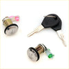 Chrome finished door lock cylinder with black rubber seal and pink green clips for nissan sunny sentra nx1600 90-95