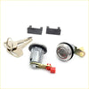 Chrome finished car door lock cylinder with key and mounting hardware for ford laser tx3 meteor gl ghia 1985-1994
