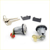 Silver door lock cylinder with matching keys and black trim for mazda e series van wagon 1979-1999