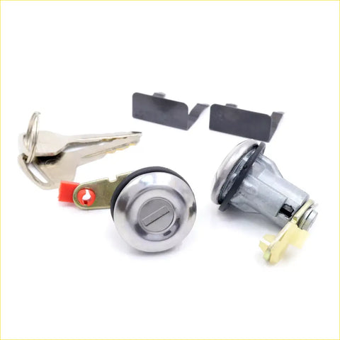 Shiny chrome door lock cylinder with key and brackets for mazda familia 121 da db 626 capella 1976-1992