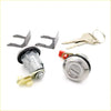 Silver door lock cylinders with keys and brackets for mazda familia 121 626 323 glc 1980-1984 cars