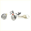 Shiny chrome finished car door lock cylinders with matching keys and brackets for mazda familia 121 626 323 glc 80-84