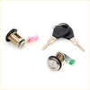 Chrome finished door lock cylinders with black rubber trim and keys for nissan datsun micra k11 k11c 1992-2003