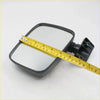 Black glossy rectangular door mirror lh with mounting bracket for Mazda B-Series 1985-1993 shown from back side
