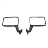 Black rectangular door mirrors with matte finish and chrome trim for Chevy Van GMC Handi-Van 1967-1970