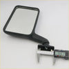 Black rectangular matte finish door mirror with curved mounting arm for 67-70 chevy van gmc handi-van