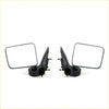 Black plastic door mirror set x2 with rectangular glass and brackets for mitsubishi l200 strada 2005-2015 shown from back side
